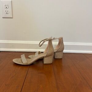 Dream Pairs Glitter Block Low Heel Pump Sandals - Gold